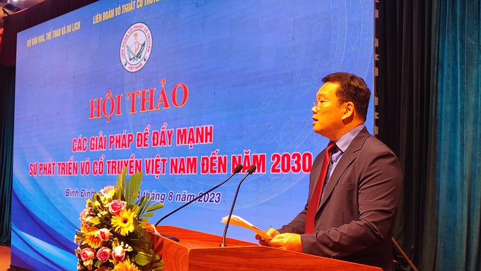 Chủ tịch Liên đoàn VCTVN, TS Nguyễn Ngọc Anh phát biểu tại Hội thảo.