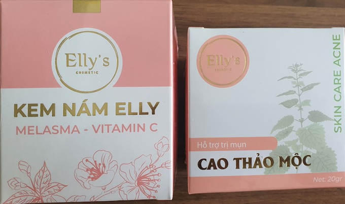 Sản phẩm kem nám Elly Melasma – Vitamin C và cao thảo mộc Skin Care Acne mà phóng viên đặt mua qua trang facebook Elly's Shop