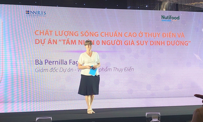 Bà Pernilla Fagerlin - Giám đốc Dự án, Viện thực phẩm Thụy Điển chia sẻ về thực trạng dinh dưỡng và chất lượng sống chuẩn cao ở Thuỵ Điển