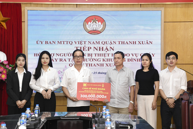 Bảo Tín Minh Châu ủng hộ gia đình các nạn nhân vụ cháy chung cư mini tại Khương Hạ