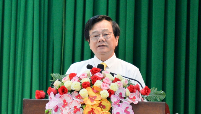 GS.TS Tạ Văn Trầm - Giám đốc bệnh viện Đa khoa Tiền Giang phát biểu khai mạc
