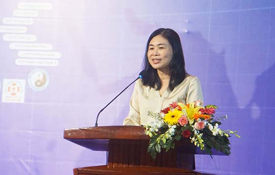Bà Nguyễn Ngọc Việt Nga - Phó Giám đốc Sở Y tế Cần Thơ phát biểu khai mạc