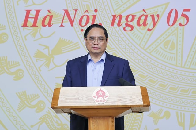 Thủ tướng Chính phủ Phạm Minh Chính phát biểu khai mạc hội nghị (ảnh: VGP/Nhật Bắc)