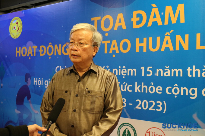 Ông Nguyễn Hồng Quân, nguyên Ủy viên Ban chấp hành Trung ương Đảng, Chủ tịch Hội GDCSSKCĐ Việt Nam tại buổi tọa đàm