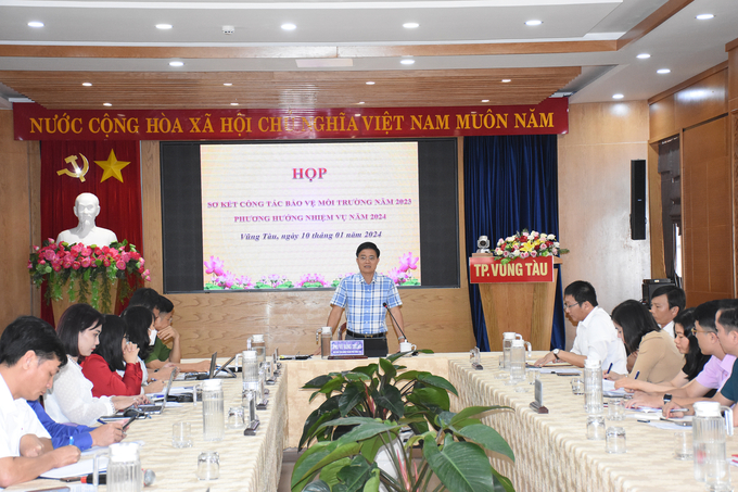 Ông Vũ Hồng Thuấn - Phó Chủ tịch UBND TP. Vũng Tàu chỉ đạo thực hiện 11 nhóm giải pháp BVMT trong năm 2024