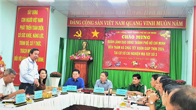 Ông Nguyễn Văn Vĩnh Châu, Phó Giám đốc Sở Y tế TP. HCM phát biểu tại cơ sở cai nghiện ma túy số 3