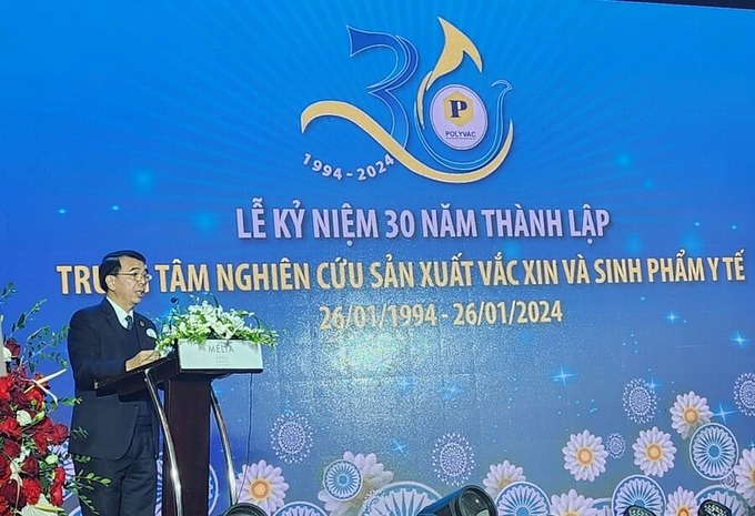 Ông Nguyễn Đăng Hiền - Giám đốc Trung tâm Nghiên cứu, sản xuất vắc xin và sinh phẩm y tế phát biểu