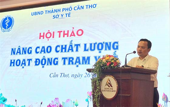 TS.BS Hoàng Quốc Cường - Giám đốc Sở Y tế phát biểu tại hội thảo  