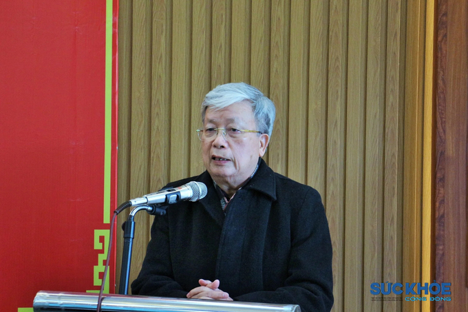 Ông Nguyễn Hồng Quân, nguyên Ủy viên Ban Chấp hành Trung ương Đảng, Chủ tịch Hội GDCSSKCĐ Việt Nam phát biểu tại buổi lễ