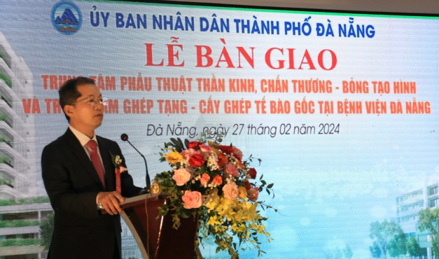 Ông Nguyễn Văn Quảng - Bí thư Thành ủy Đà Nẵng phát biểu tại buổi lễ