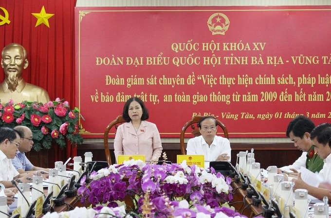 Phó Bí thư Thường trực Nguyễn Thị Yến phát biểu tại buổi giám sát