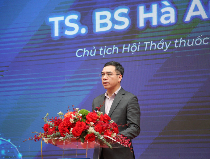 TS.BS Hà Anh Đức - Chánh Văn phòng Bộ Y tế, Chủ tịch Hội Thầy thuốc trẻ Việt Nam phát biểu