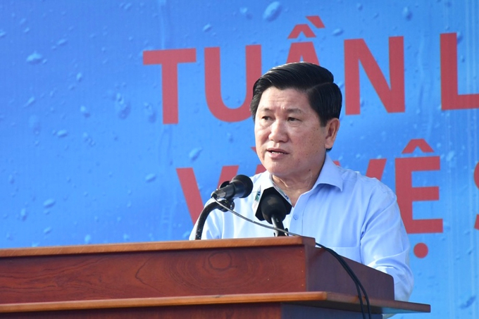 Phó Chủ tịch UBND tỉnh Cà Mau Lê Văn Sử phát biểu tại lễ phát động  