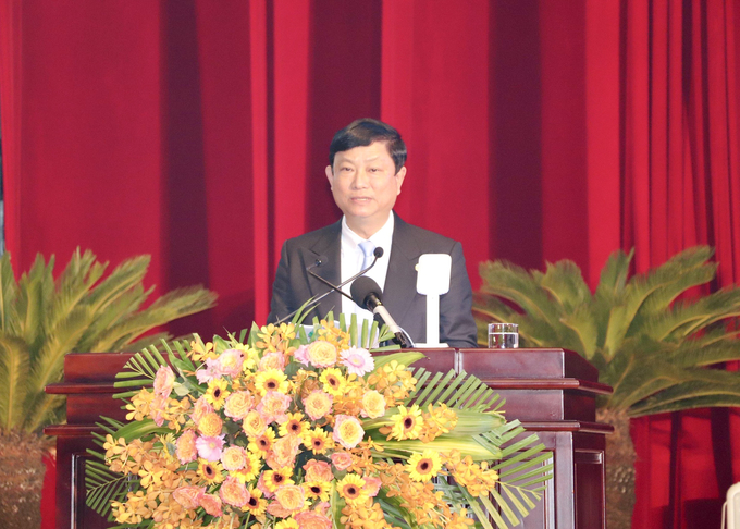 Ông Võ Văn Minh - Phó Bí thư Tỉnh ủy, Chủ tịch UBND tỉnh phát biểu tại buổi lễ