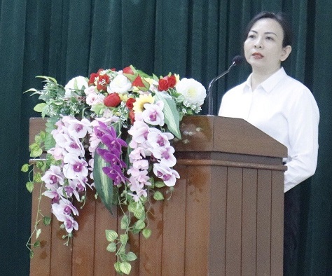 Thạc sĩ Nguyễn Thị Tuyết Nhung – Phó giám đốc Sở Y tế phát biểu tại lớp tập huấn (ảnh: Thu Hiền)