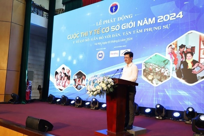 Ông Vũ Mạnh Cường, Giám đốc Trung tâm Truyền thông – Giáo dục – Sức khỏe Trung ương phát biểu tại buổi lễ