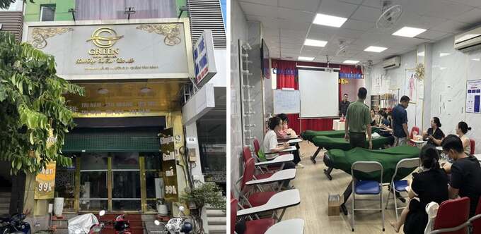 Đoàn kiểm tra cơ sở “Green Skin Center” tại địa chỉ số 59 Bạch Đằng, Phường 2, quận Tân Bình, Thành phố Hồ Chí Minh