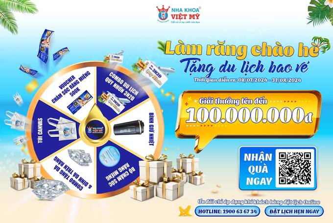 Chương trình quay số trúng tour Quy Nhơn tại Nha khoa Việt Mỹ (Ảnh: Fanpage Nha khoa Việt Mỹ)