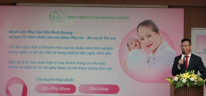 ThS.BS Tần Quốc Thành – Phó Giám đốc điều hành Bệnh viện Phụ sản nhi Bình Dương chia sẽ tại hội thảo