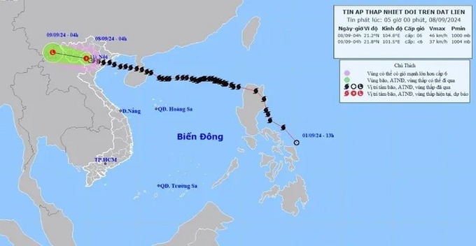 Dự báo hướng di chuyển của áp thấp nhiệt đới