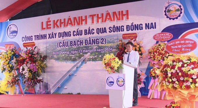 Ông Mai Hùng Dũng - Phó Chủ tịch Thường trực UBND tỉnh Bình Dương phát biểu tại buổi lễ