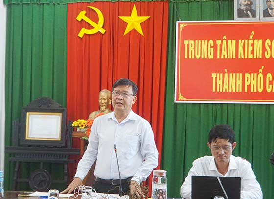 Ông Huỳnh Minh Trúc - Giám đốc Trung tâm Kiểm soát bệnh tật TP. Cần Thơ, phát biểu khai mạc