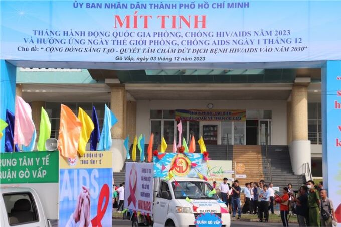 TP. HCM tổ chức mít tinh diễu hành hưởng ứng tháng hành động quốc gia phòng, chống HIV/AIDS năm 2023