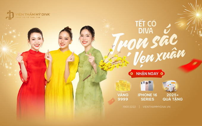 Chương trình “Tết có DIVA: Trọn sắc - Vẹn xuân” với nhiều quà tặng giá trị như vàng 9999, iPhone 16 series