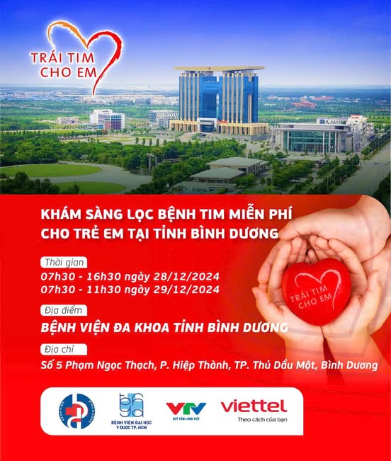 Chương  trình khám sàng lọc bệnh tim miễn phí cho trẻ em dưới 18 tuổi