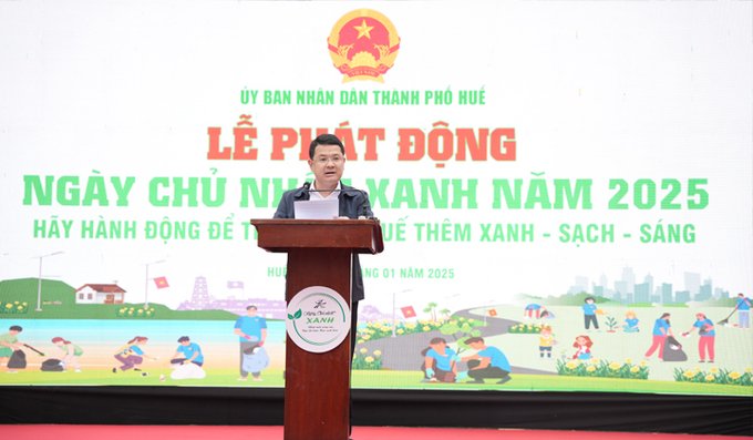 Ông Hoàng Hải Minh - Phó Chủ tịch UBND TP. Huế phát biểu tại buổi lễ