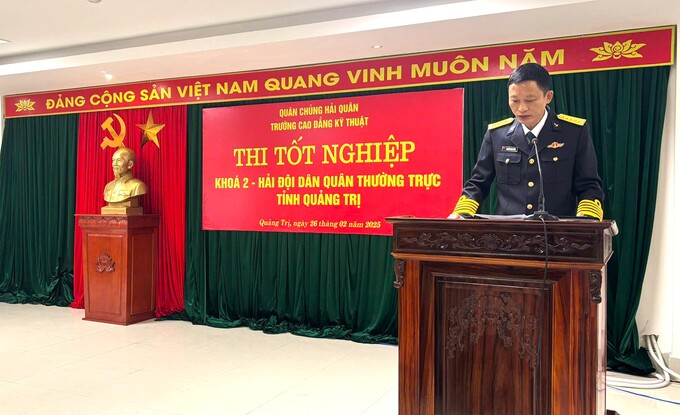 Đại tá Nguyễn Anh Tuyến Phát biểu khai mạc kỳ thi tại tỉnh Quảng Trị