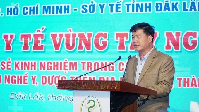 Phó Chủ tịch UBND tỉnh Đắk Lắk Nguyễn Thiên Văn phát biểu tại hội thảo (ảnh: Quang Nhật)