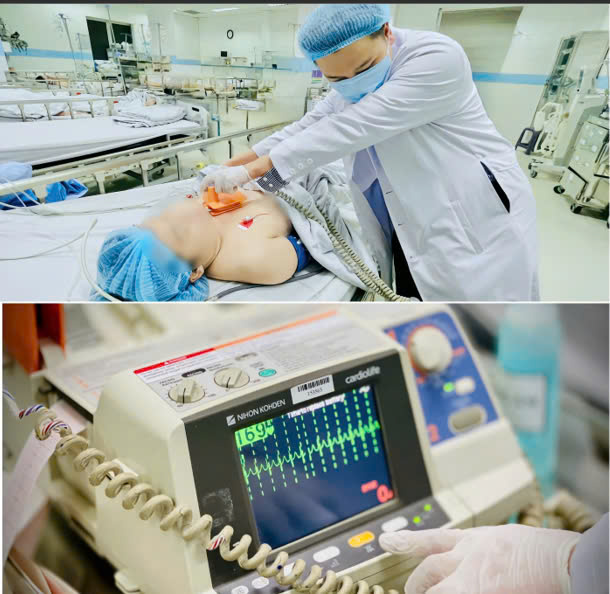 Người bệnh được các bác sĩ sốc điện tại buồng hồi sức