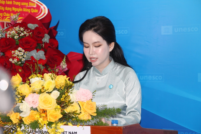 Bà Võ Thị Ngọc Huyền phát biểu nhận nhiệm vụ