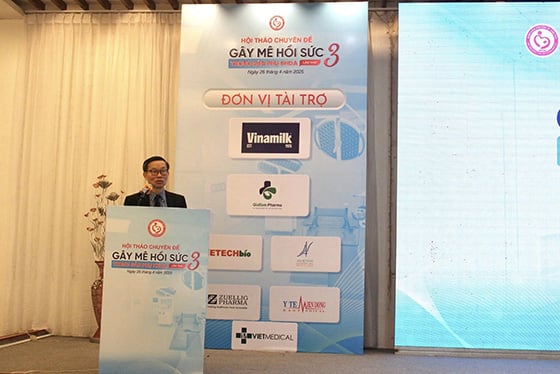 PGS.TS Công Quyết Thắng - Chủ tịch Hội Gây mê hồi sức Việt Nam phát biểu tại hội thảo