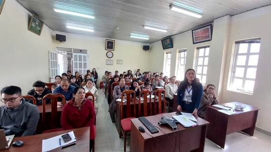ThS.BS Nguyễn Thị Hiếu Hòa - Giám đốc Trung tâm Kiểm soát bệnh tật tỉnh Lâm Đồng phát biểu khai mạc lớp tập huấn