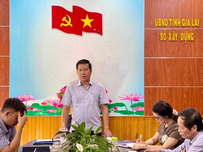 Ông Nguyễn Trường Sơn-Giám đốc Sở Xây dựng Gia Lai phát biểu tại buổi làm việc (Ảnh: V.T)