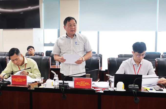 Ông Trần Đức Đông – Phó Chánh Văn phòng Thường trực Ban Chỉ đạo 389 quốc gia phát biểu tại buổi làm việc