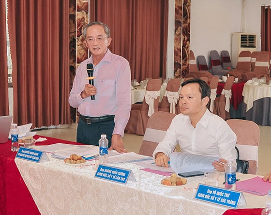Ông Nguyễn Thanh Giang - Phó Giám đốc phụ trách Sở Y tế Hậu Giang phát biểu tại hội nghị