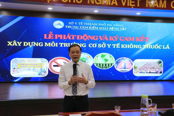 BS.CKII Nguyễn Đại Vĩnh - Giám đốc Trung tâm Kiểm soát bệnh tật TP. Đà Nẵng phát biểu tại lễ phát động và ký cam kết