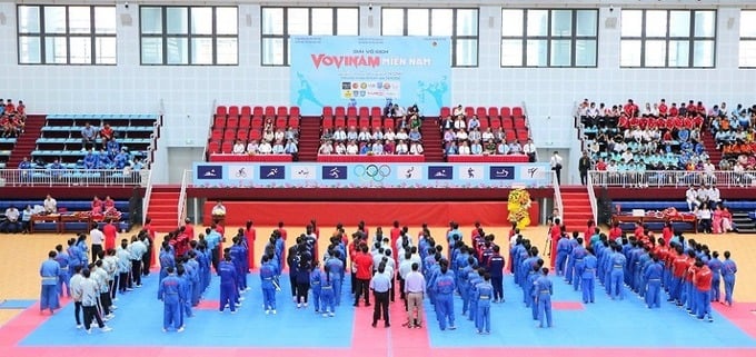 Quang cảnh lễ khai mạc Giải Vô địch Vovinam Miền Nam lần thứ 2 năm 2025