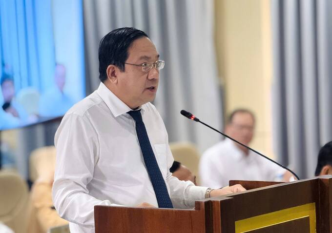 Ông Nguyễn Minh Lâm - Phó Chủ tịch UBND tỉnh Long An phát biểu tại buổi đối thoại