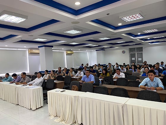 Toàn cảnh hội nghị tập huấn báo cáo số liệu phát thải khí nhà kính trong ngành y tế