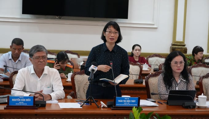 Phó Chủ tịch UBND TP. HCM Trần Thị Diệu Thúy phát biểu tại buổi làm việc