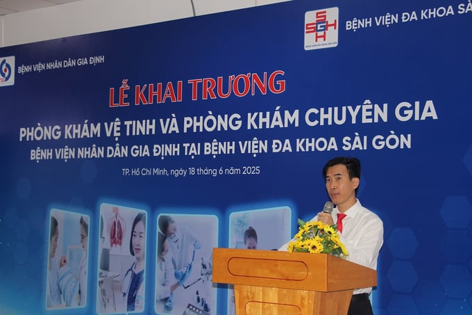 TS.BS Mai Phan Tường Anh – Phó Giám đốc Bệnh viện Nhân dân Gia Định phát biểu tại buổi lễ
