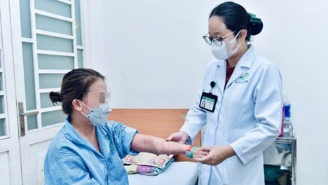 Bệnh nhân T. khi điều trị tại Bệnh viện Quân y 175.