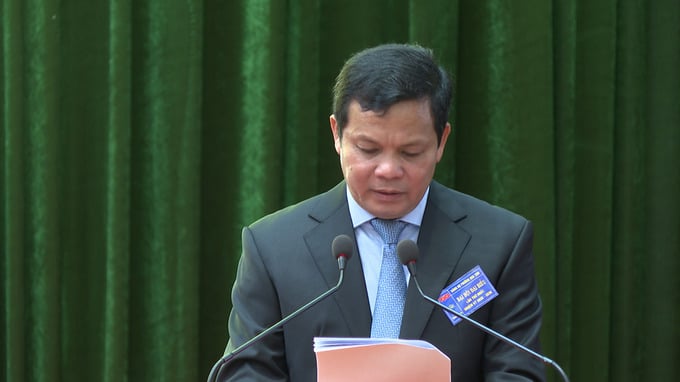 Phó Bí thư Tỉnh ủy, Chủ tịch HĐND tỉnh Quảng Ngãi - Nguyễn Đức Tuy phát biểu chỉ đạo Đại hội