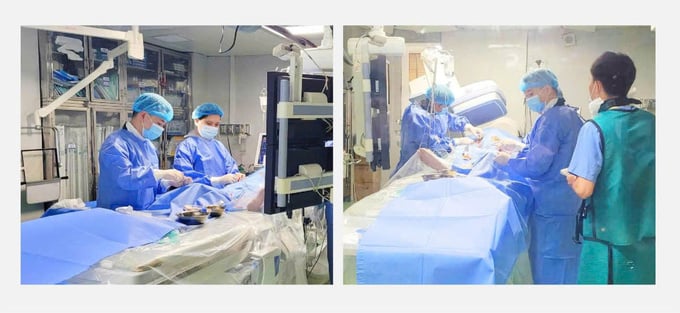 Hình ảnh đặt stent và máy tạo nhịp tim cho người bệnh